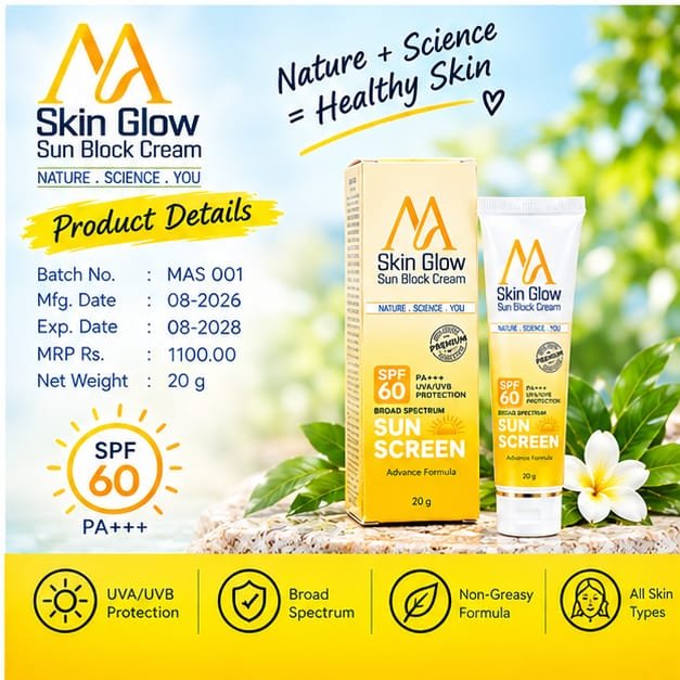AM Skin Glow Sunblock Cream SPF 60 – PA+++ UVA/UVB Protection | 30g - Image 2